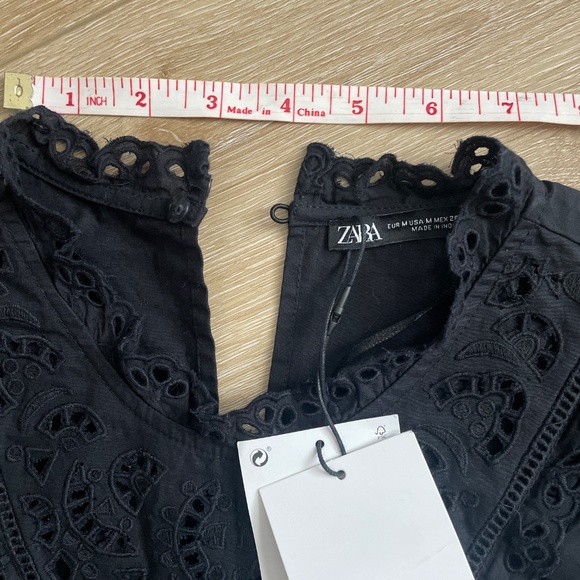 NWT ZARA Voluminous Sleeve Poplin Mini Dress Size M - Picture 13 of 15